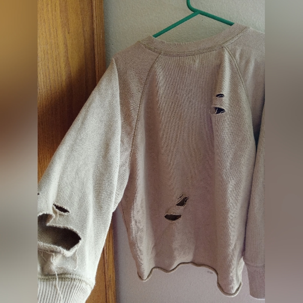 Aerie distressed cropped sweatshirt size xs - Picture 5 of 6